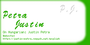 petra justin business card